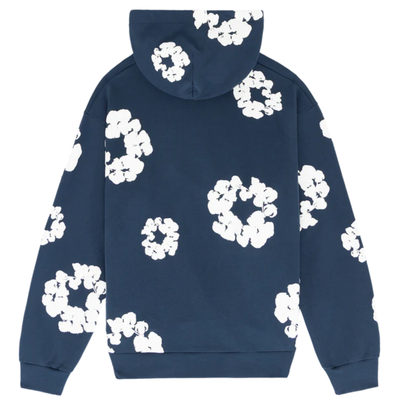 Cotton Wreath Hoodie Navy