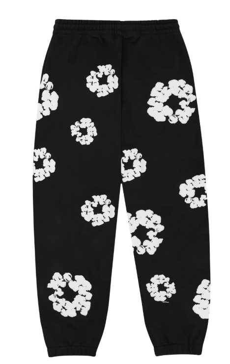 Cotton Wreath Joggers Black