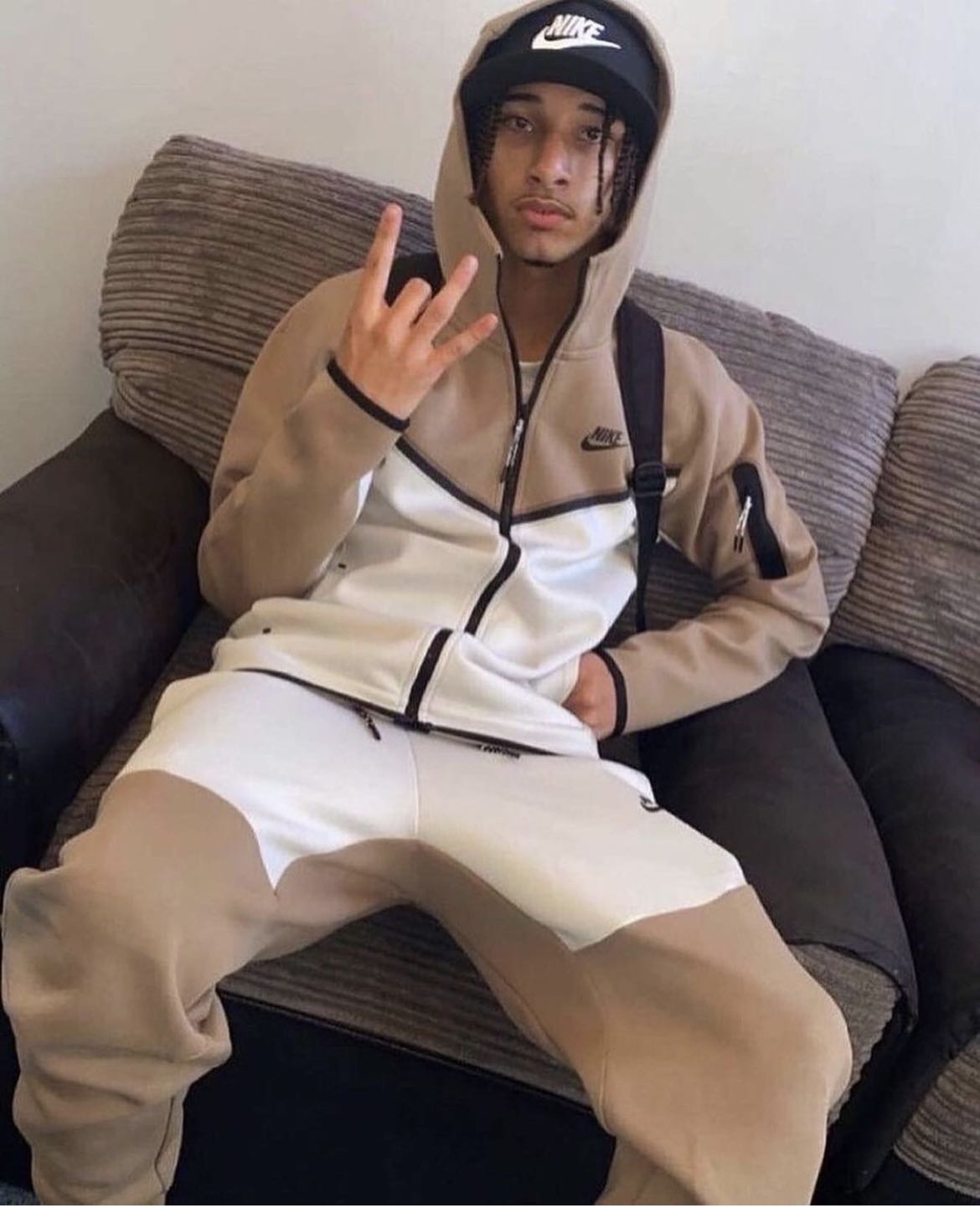 Tech Fleece White/Khaki Tracksuit