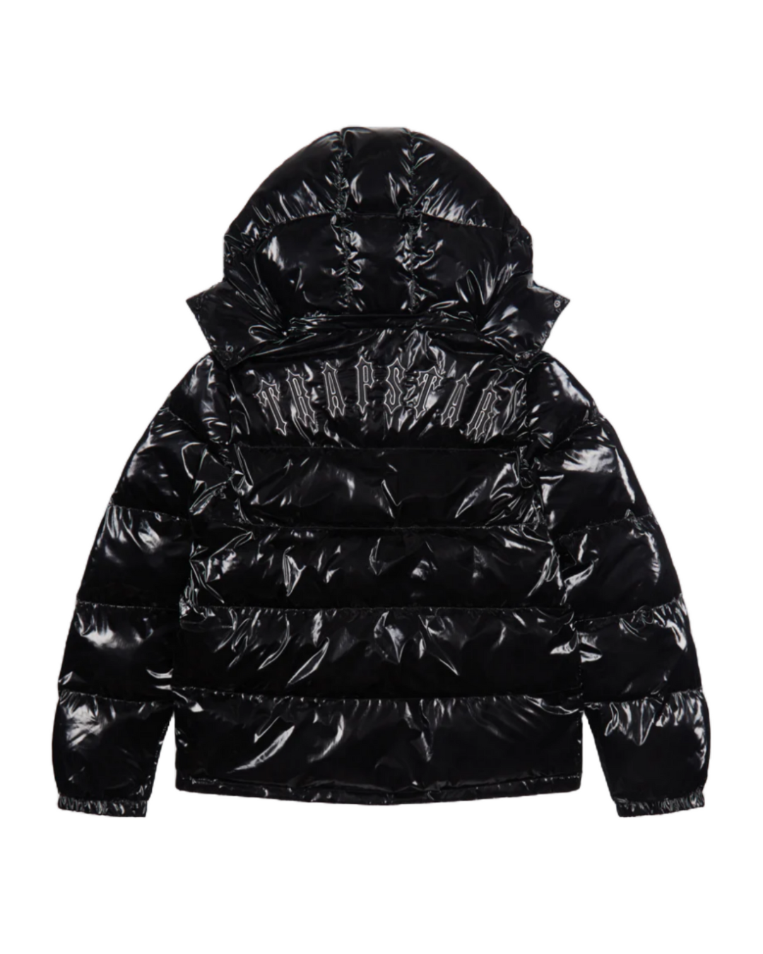 Shiny Black Irongate Detachable Hooded Jacket