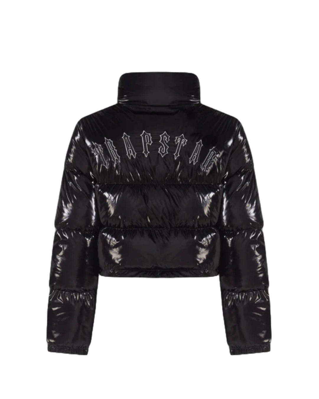 Womens Shiny Black Irongate Detachable Hooded Jacket