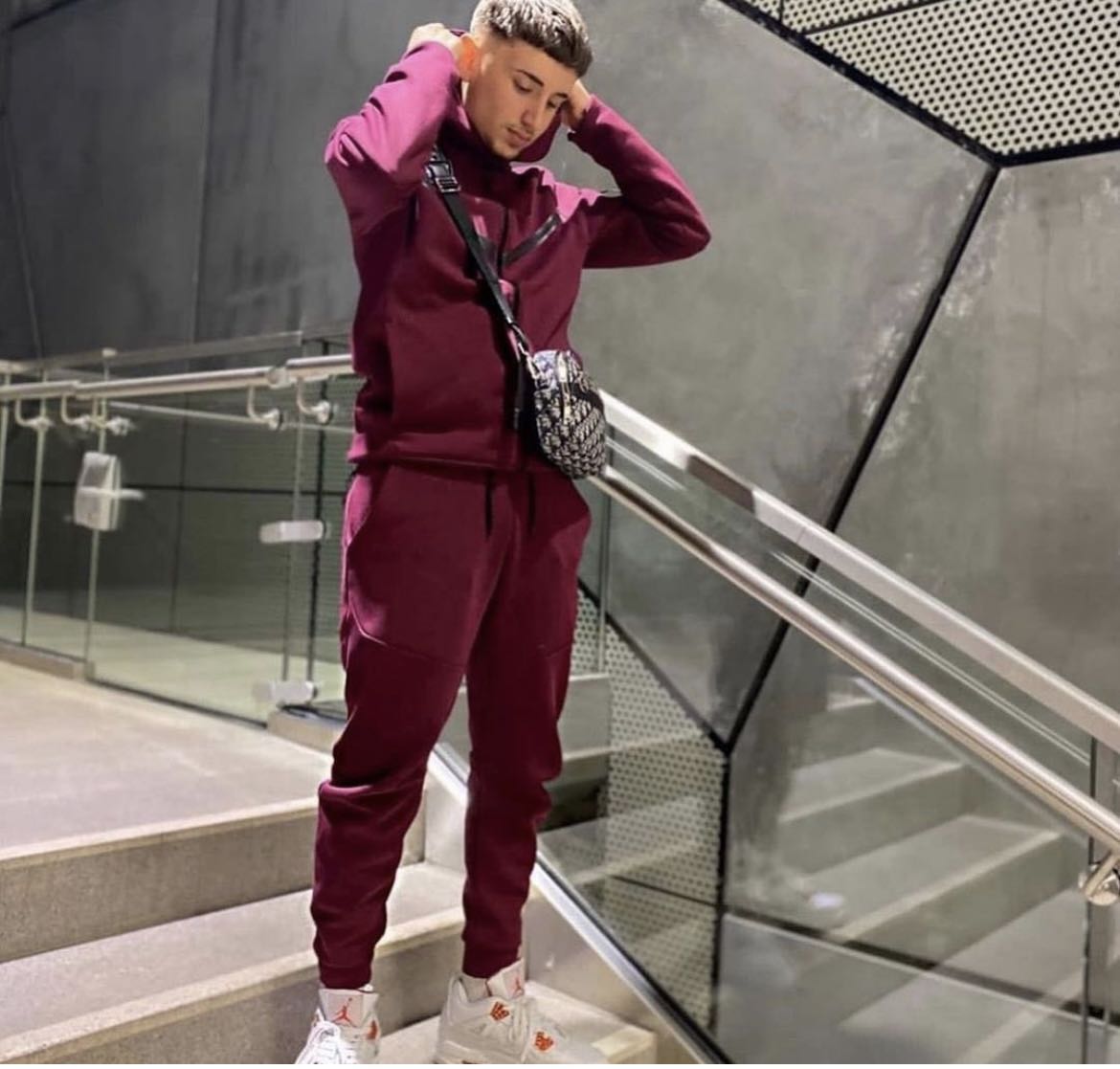 Tech Fleece Burgundy Tracksuit