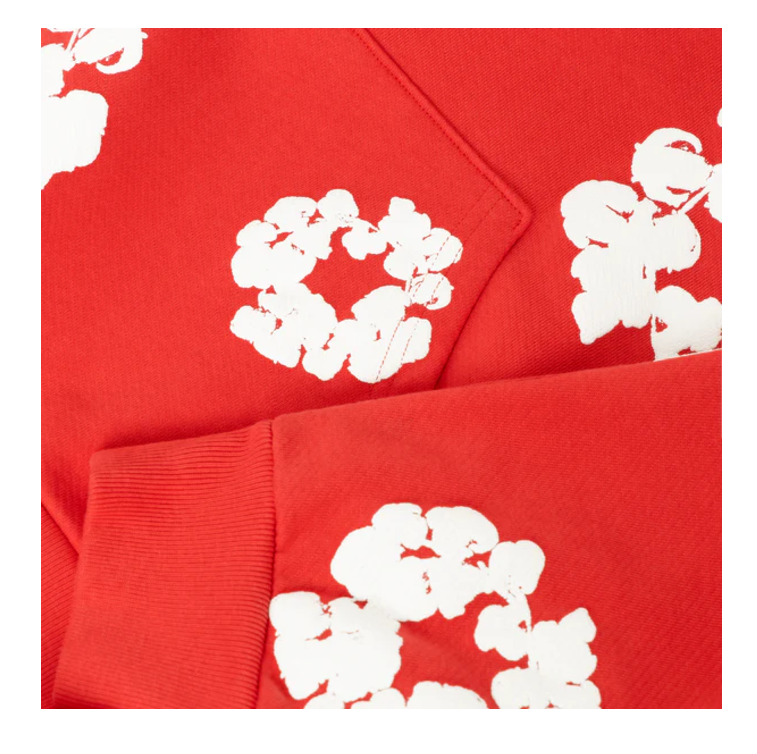 Cotton Wreath Hoodie Red