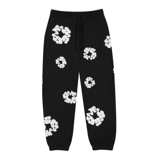 Cotton Wreath Joggers Black