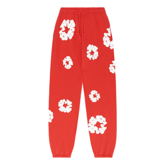 Cotton Wreath Joggers Red