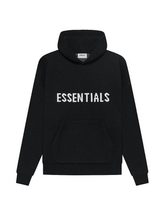 Essentials Knit Pullover Hoodie Black