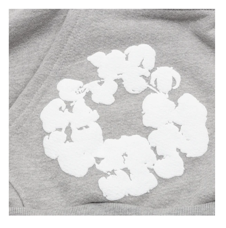 Cotton Wreath Hoodie Grey