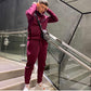 Tech Fleece Burgundy Tracksuit