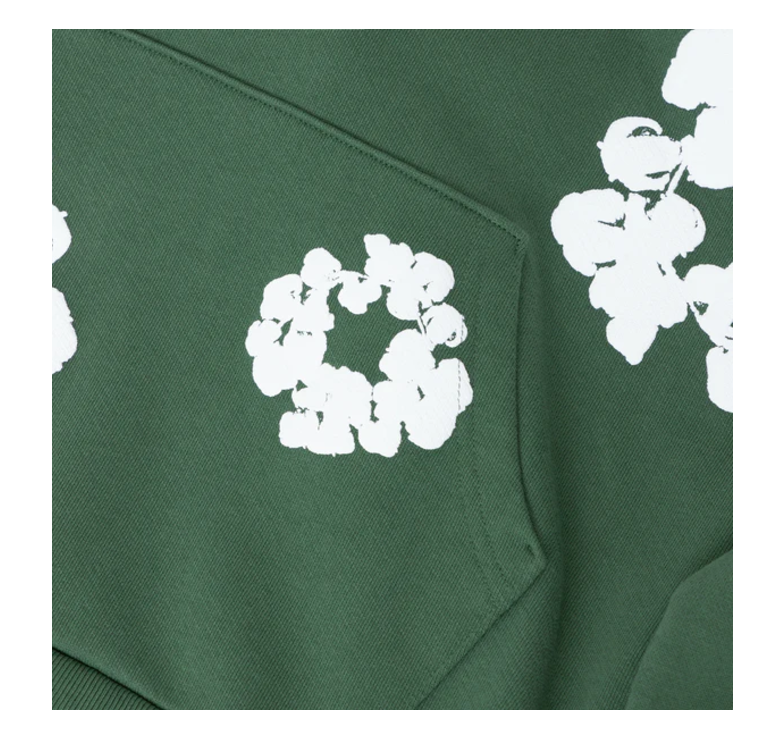 Cotton Wreath Hoodie Green