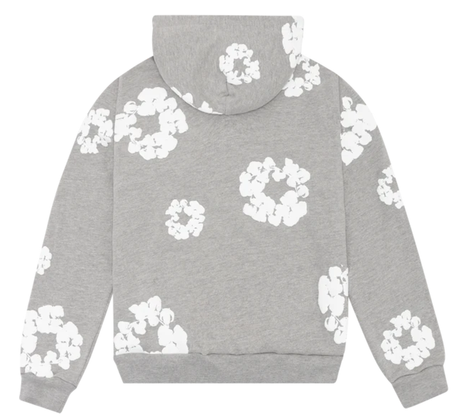 Cotton Wreath Hoodie Grey